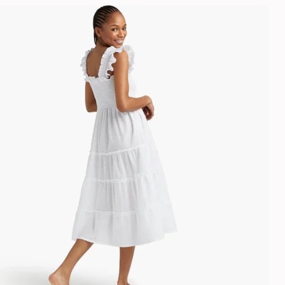 Hill House The Ellie Nap Dress in White Swiss Dot Size SMALL - Picture 2 of 5